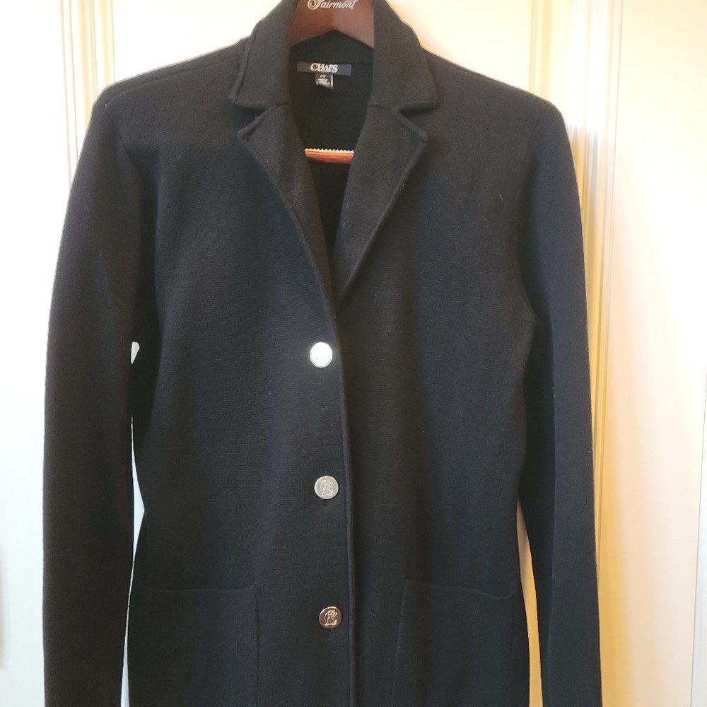 Chaps Cotton Blend Button Cardigan